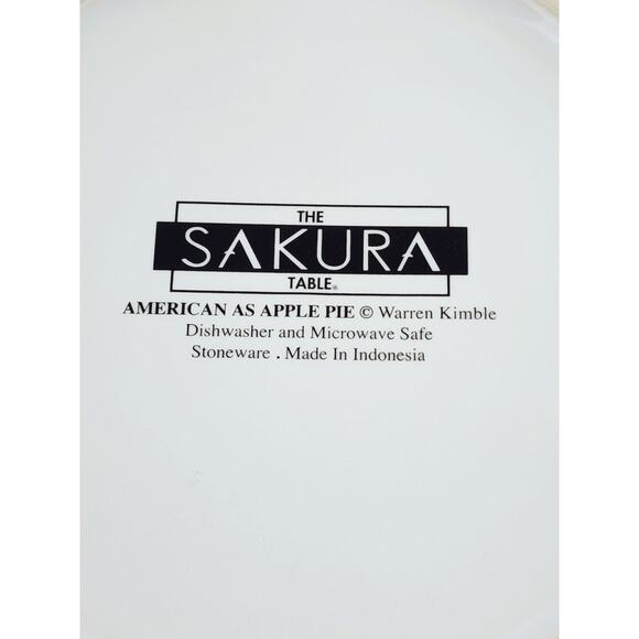 Sakura American As Apple Pie Salad Plate 8 1/4" Flag Dinnerware Stoneware x4 - Picture 12 of 13